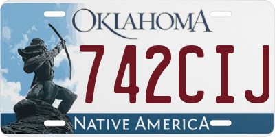 OK license plate 742CIJ
