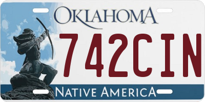 OK license plate 742CIN