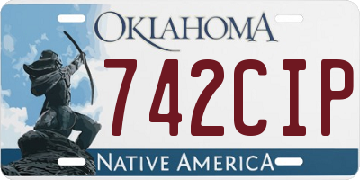 OK license plate 742CIP