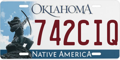OK license plate 742CIQ