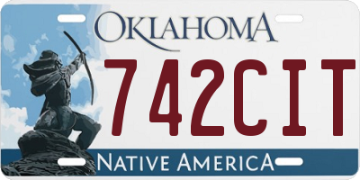 OK license plate 742CIT