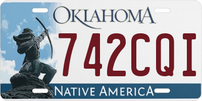 OK license plate 742CQI