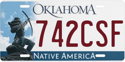 OK license plate 742CSF