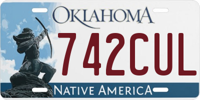 OK license plate 742CUL