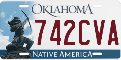 OK license plate 742CVA