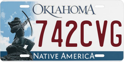 OK license plate 742CVG