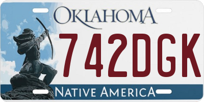 OK license plate 742DGK