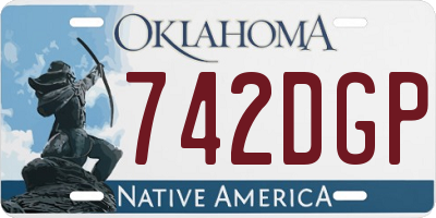 OK license plate 742DGP