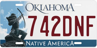 OK license plate 742DNF