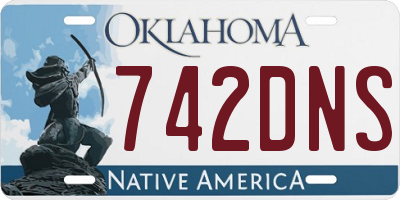 OK license plate 742DNS