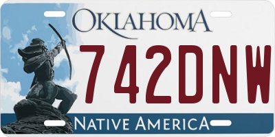 OK license plate 742DNW