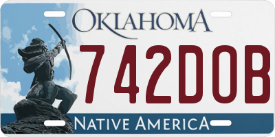 OK license plate 742DOB