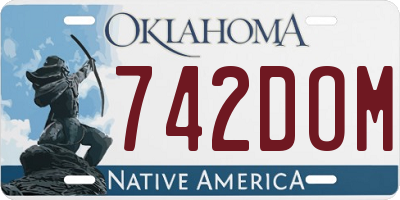 OK license plate 742DOM