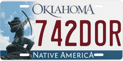 OK license plate 742DOR