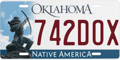 OK license plate 742DOX