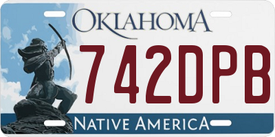 OK license plate 742DPB