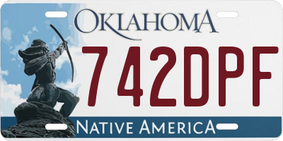 OK license plate 742DPF