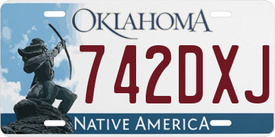 OK license plate 742DXJ