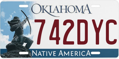 OK license plate 742DYC