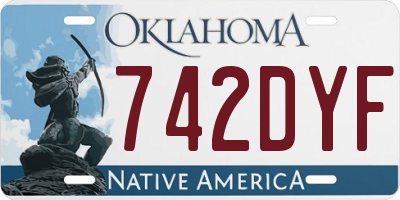 OK license plate 742DYF