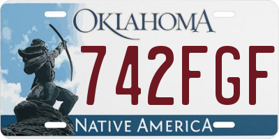OK license plate 742FGF