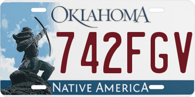 OK license plate 742FGV