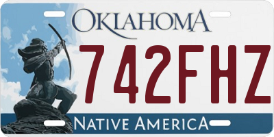 OK license plate 742FHZ