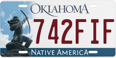 OK license plate 742FIF