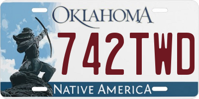 OK license plate 742TWD