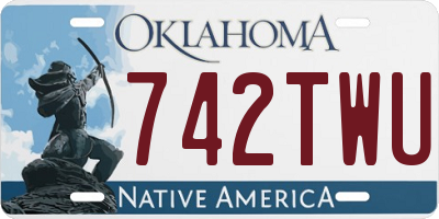 OK license plate 742TWU