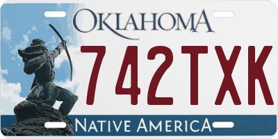 OK license plate 742TXK