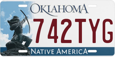 OK license plate 742TYG