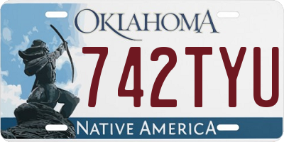 OK license plate 742TYU