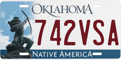 OK license plate 742VSA