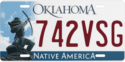 OK license plate 742VSG