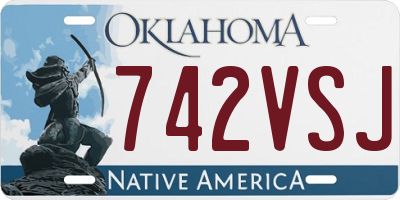 OK license plate 742VSJ