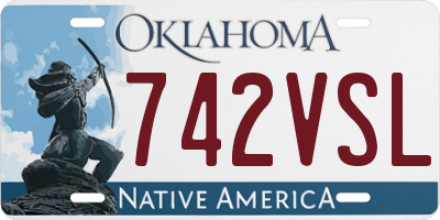OK license plate 742VSL