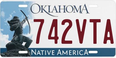 OK license plate 742VTA
