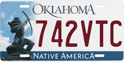 OK license plate 742VTC