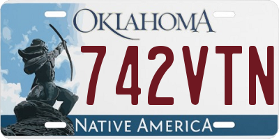 OK license plate 742VTN