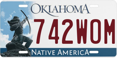 OK license plate 742WOM