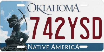 OK license plate 742YSD