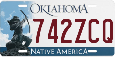 OK license plate 742ZCQ