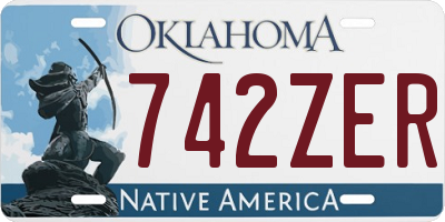 OK license plate 742ZER