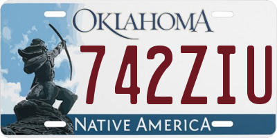 OK license plate 742ZIU