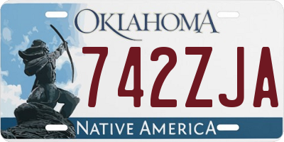 OK license plate 742ZJA