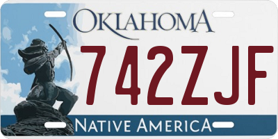 OK license plate 742ZJF