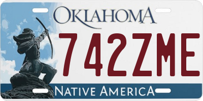 OK license plate 742ZME