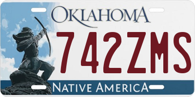 OK license plate 742ZMS