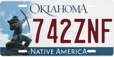 OK license plate 742ZNF